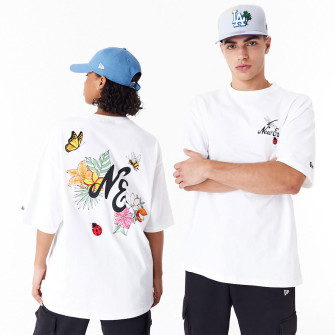 New Era Floral Graphic Oversized T-Shirt ''White''